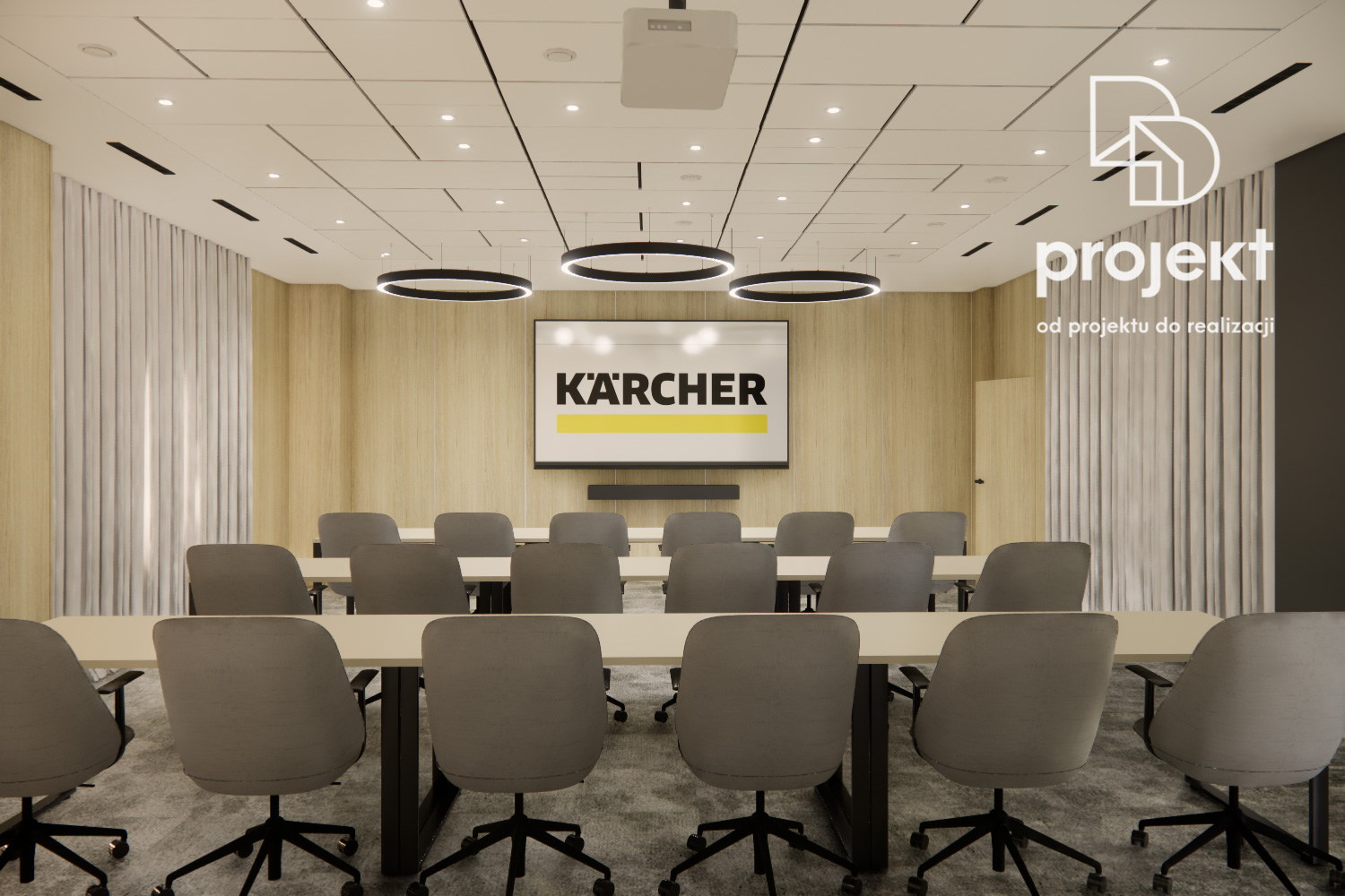 Projekt przestrzeni biurowej dla Kärcher Kraków - 1300 m2